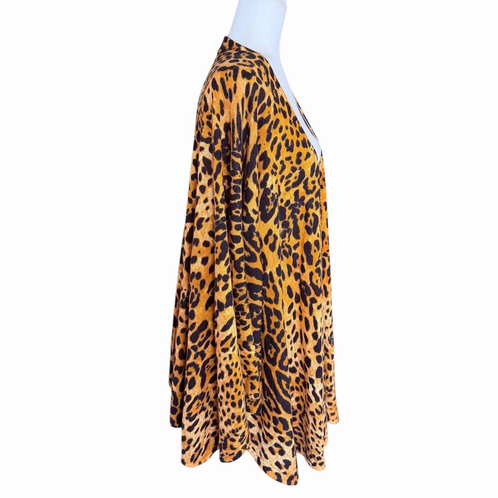 Cozy Chic By Jamie Gries Jaguar Print Kimono Sweater Missy One Size Office Siren - Picture 6 of 10
